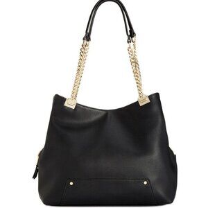 Inc Chain Black Tote With Gold Hardware Women Shoulder Bag